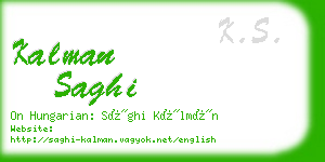 kalman saghi business card